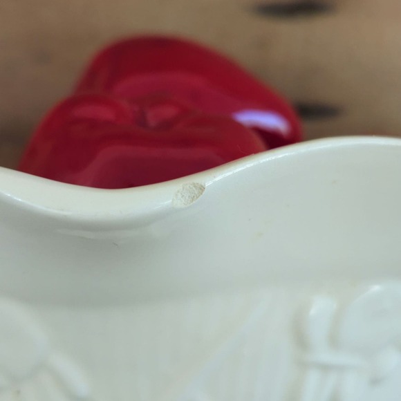 Vintage White Ceramic Bowl with Red Apples - Picture 11 of 11